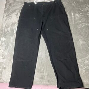 Carhartt Double Knee Original Dungaree Fit Black Work Pants Men's Size 42x32